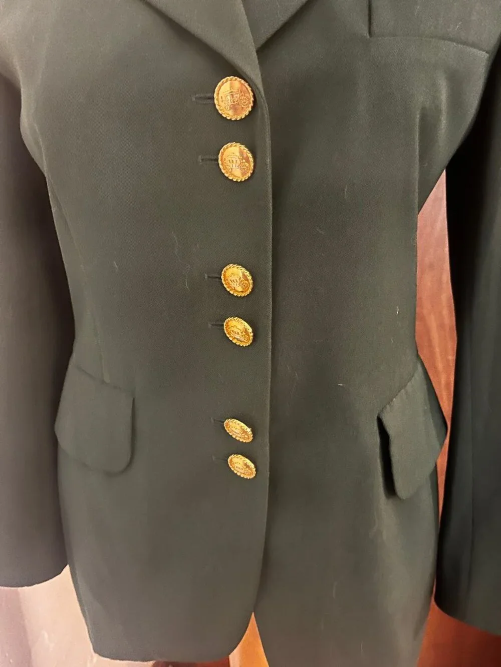 Vintage ESCADA by Margaretha Ley Green Wool Blazer Size 34